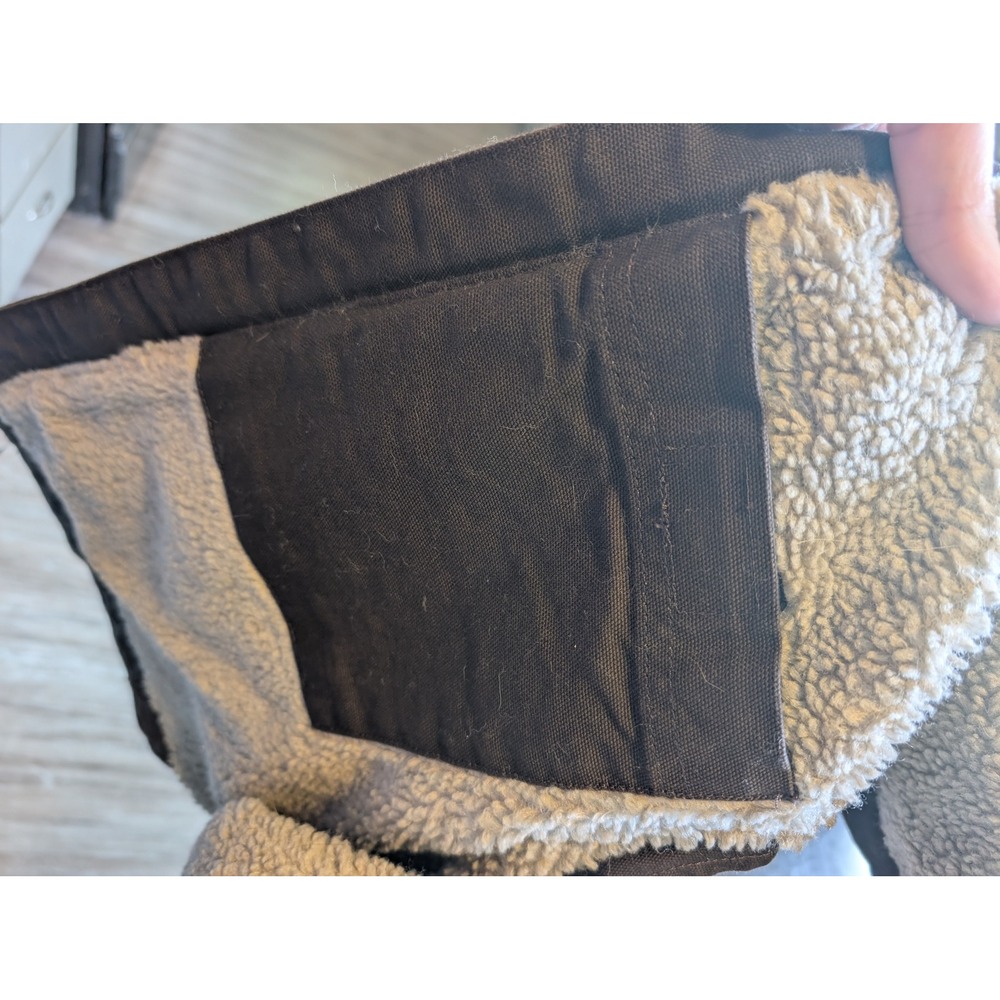 Carhartt Chocolate Brown Duck Mock‎ Neck Sherpa Lined vest NWOT Mens sz XL - Picture 8 of 9